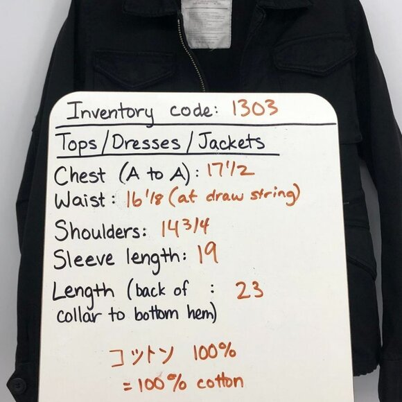 Moussy Black military style utility Jacket 4 pockets drawstring waistband - Picture 13 of 16